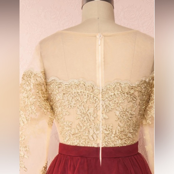 Josiane Burgundy | Tulle A-Line Gown brand new - Picture 6 of 9